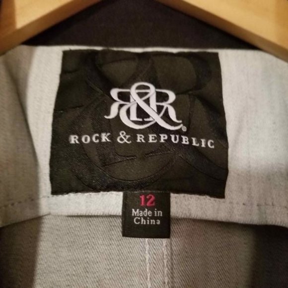 Rock & Republic Grey Denim Blazer Jacket 12 - Picture 3 of 8